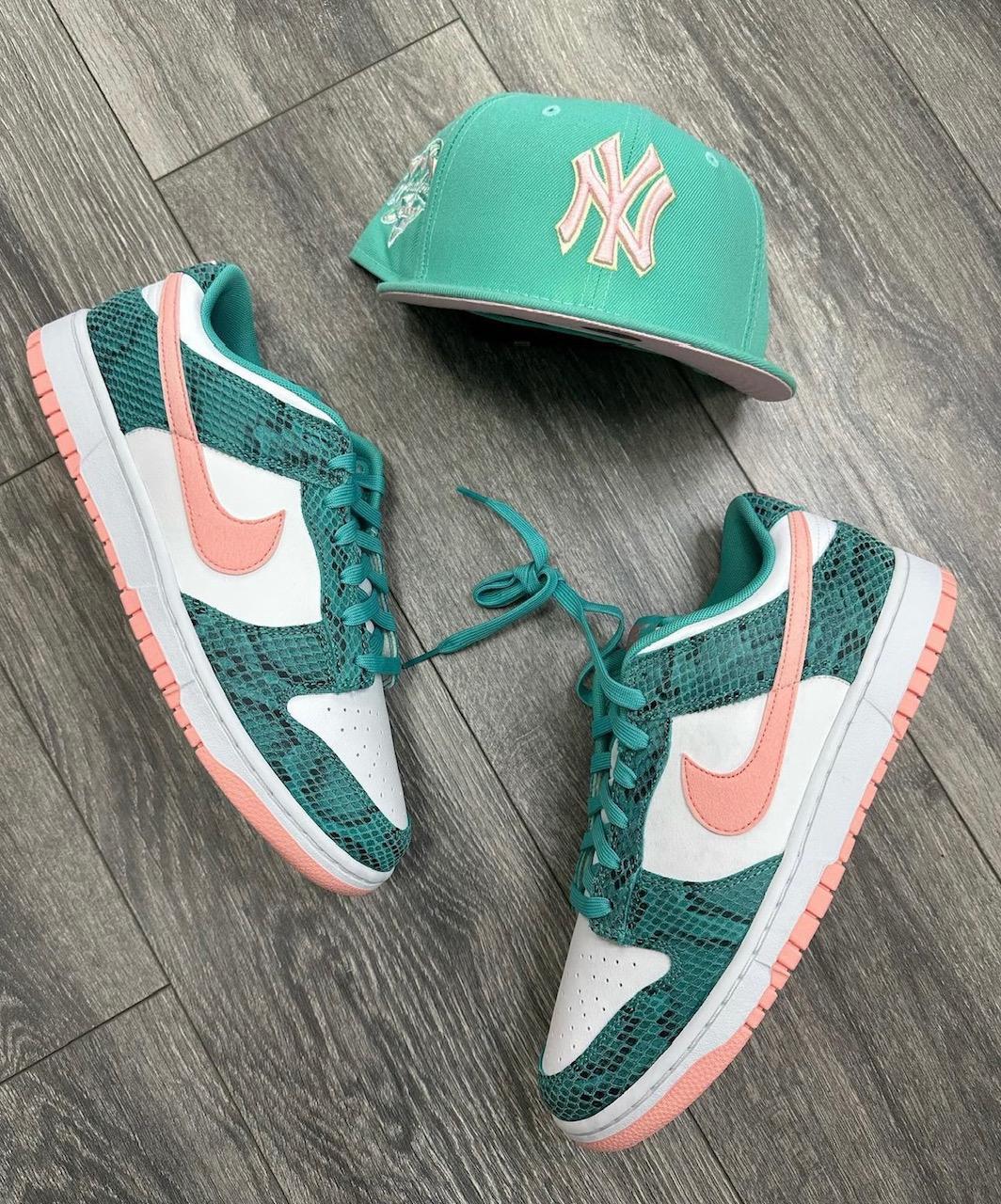 Nike Dunk Low Snakeskin Washed Teal Bleached Coral