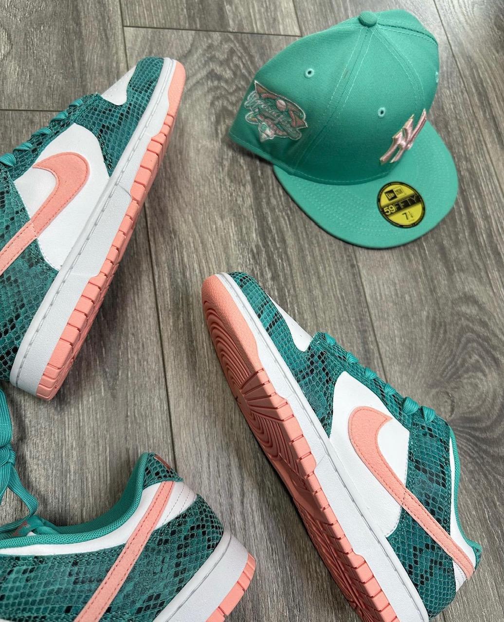 Nike Dunk Low Snakeskin Washed Teal Bleached Coral