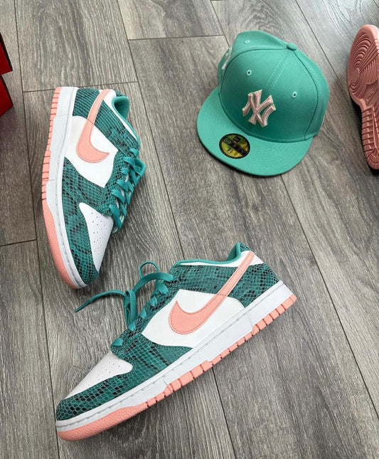 Nike Dunk Low Snakeskin Washed Teal Bleached Coral